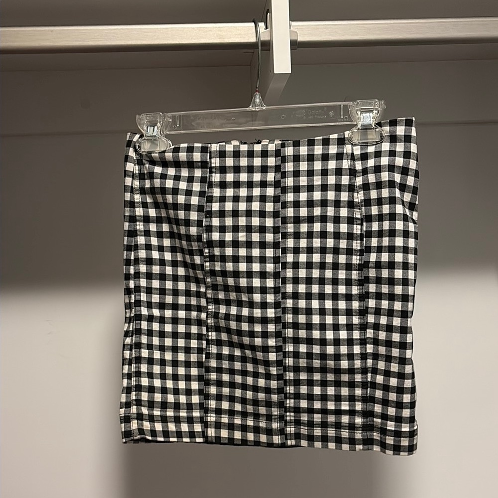 Free people Classic Black and White Checkered pencil Skirt